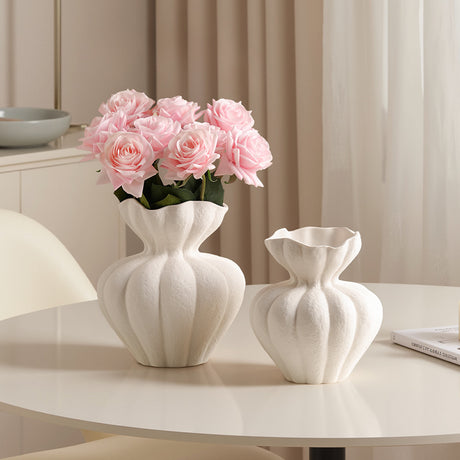 Wabi Sabi Vase White Ornament Living Room Desktop Home Vintage Art Decorative Flower Utensils - V.I.P Digital Presence