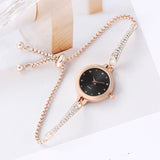 Girls' Watch Fashionable Diamond Inlaid INS. Academic Style Temperament Dial Decoration Lazy Pull Women's Bracelet Watch - V.I.P Digital Presence