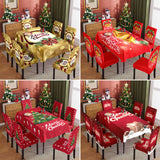 Christmas Waterproof Printed Tablecloth Restaurant Home Printed Chair Cover Christmas Tablecloth Chair Cover Decorative Set - V.I.P Digital Presence