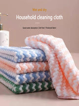 Double Sided Cationic Color Water Absorbent Wavy Stripe Oil Free Dishwashing Cloth Water Absorbent Dishwashing Cloth - V.I.P Digital Presence