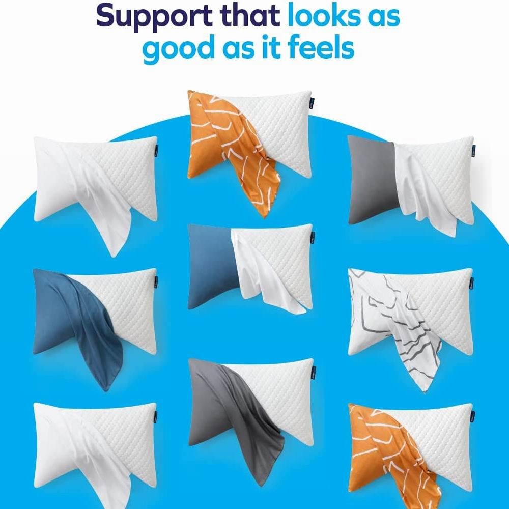 Shredded Memory Foam Bed Pillows for Sleeping, with Washable Removable Bamboo Cooling Sleep Pillow for Back and Side Sleeper - V.I.P Digital Presence