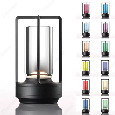 "Vintage Aluminum Table Lamp with LED Dining Table Ambience Light, USB Charging, Touch Control, Decorative Bar and Camping Night Light" - V.I.P Digital Presence