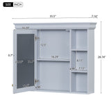 36'' Bathroom Vanity with Medicine Cabinet, Modern Mirror Cabinet with Adjustable Shelf, Bathroom Storage Cabinet with 4 Drawers - V.I.P Digital Presence