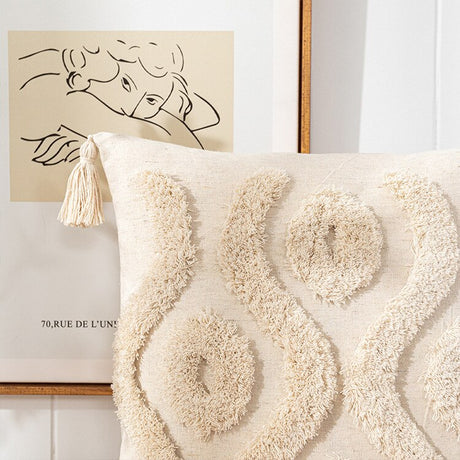 Tassels Cushion Cover 45x45cm Beige White Pillow Covers Decorative Pillow Case Square Home Boho Decor Macrame Pillowcase - V.I.P Digital Presence