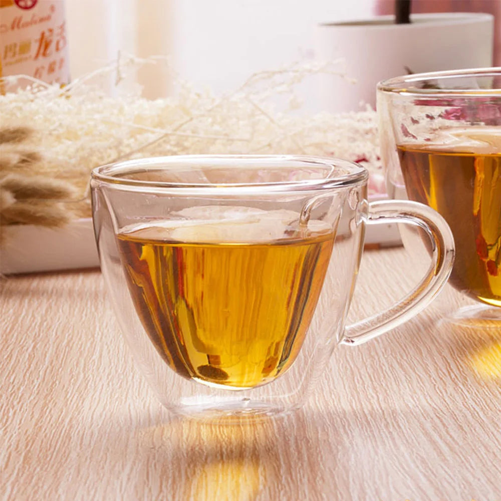 180ml/240ml Heart Love Shaped Tea Beer Mug Juice Cup Coffee Cups Mug Gift Double Layer Glass Mug Heat-Resisting Drinkware - V.I.P Digital Presence
