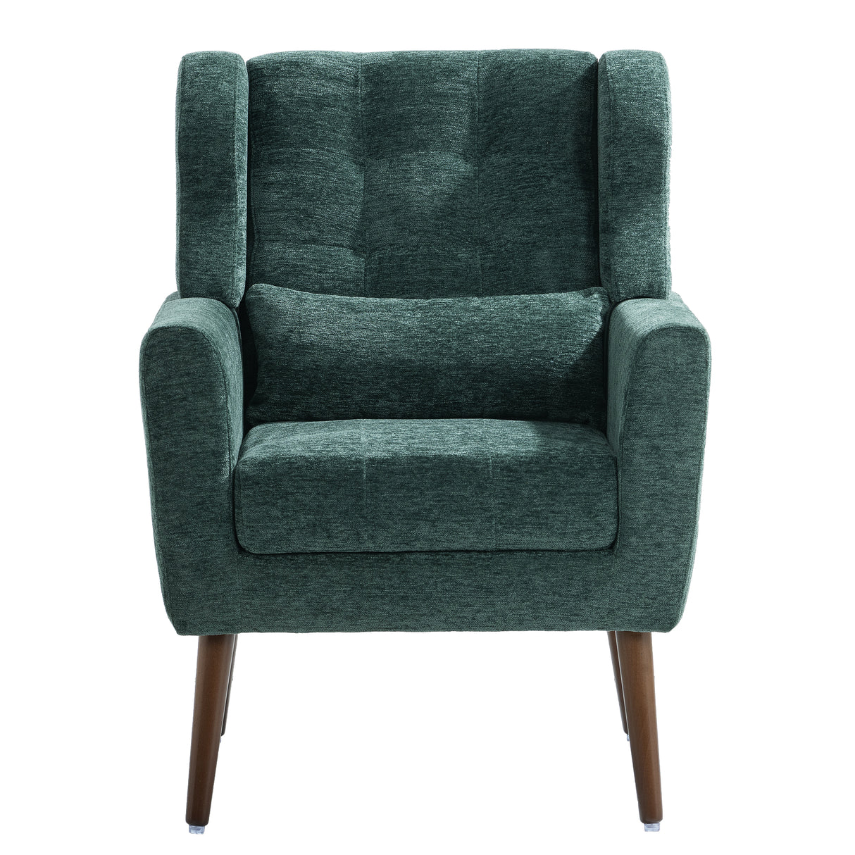 Modern Accent Chair Upholstered Foam Filled Living Room Chairs Comfy Reading Chair Mid Century Modern Chair  (Blackish Green) - V.I.P Digital Presence
