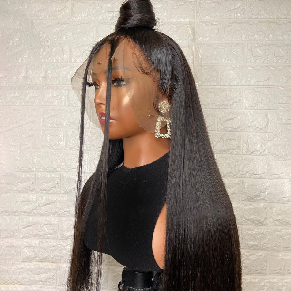 Natural Transition Wig Black Chemical Fiber Front Lace Long Straight Hair Matte High Temperature Silk Headgear - V.I.P Digital Presence