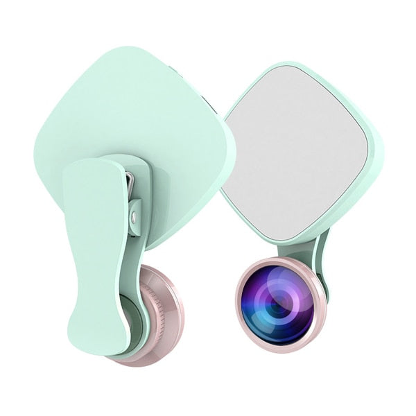 Selfie Ring Light with HD 3 in 1 Fisheye Wide Angle Macro Lens Flash Led Camera Phone Photography for iPhone Samsung Lens - V.I.P Digital Presence