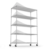 5 Tier 6000lbs Heavy Duty Adjustable Storage Rack Metal Shelf Wire Shelving Unit Chrome - V.I.P Digital Presence
