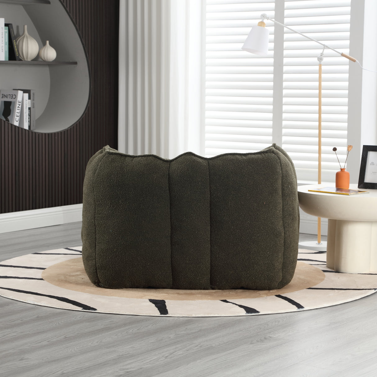 Soft Bean Bag Chair with High Resilient Foam(Chips)for living room and bedroom,Comfortable Square Lazy Sofa with Footstool - V.I.P Digital Presence