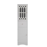 Tall Bathroom Cabinet, Freestanding Storage Cabinet with Drawer and Doors, MDF Board, Acrylic Door, Adjustable Shelf, White - V.I.P Digital Presence