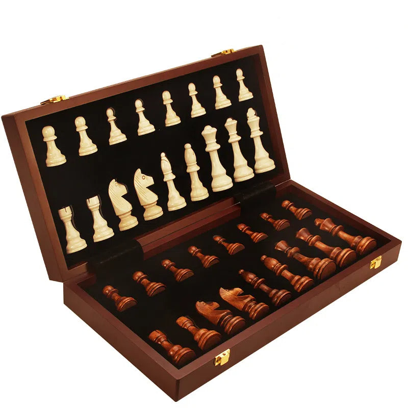Magnetic Wood Chess Folding Chess Board Puzzle Game for Adults and Children Checkers Toy - V.I.P Digital Presence