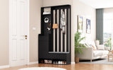 39.3'W70.8'H multifunctional corridor shoe cabinet with soft padded nail board and black hanger with entrance hook - V.I.P Digital Presence