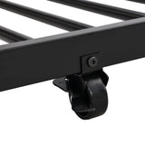 Twin bunk bed frame with trailer, metal bunk bed with sturdy guardrail and side ladder, can be divided into two beds, black - V.I.P Digital Presence