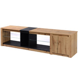 ModernTV stand suitable for TVs under 80 inches, media console with multifunctional storage, and LED lights - V.I.P Digital Presence