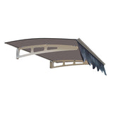 DA4734W Series Door Window Awning Made of 0.137 Inch Thick Crystal Polycarbonate Sheet in size of 47" Wide x 34" Brown Roof - V.I.P Digital Presence