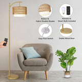 Gold Floor Lamps for Living Room with Remote & Dimmable LED Bulb, Modern Arc Floor Lamp with 3 Color Temperatures - V.I.P Digital Presence