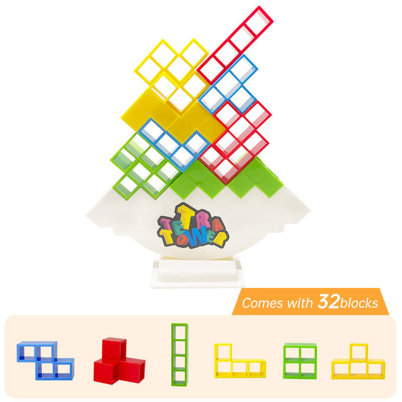 Tetra Tower Fun Balance Stacking Building Blocks Board Game for Kids Adults Friends Team Dorm Family Game Night and Partie