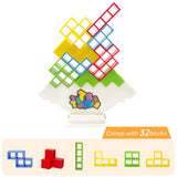 Tetra Tower Fun Balance Stacking Building Blocks Board Game for Kids Adults Friends Team Dorm Family Game Night and Partie