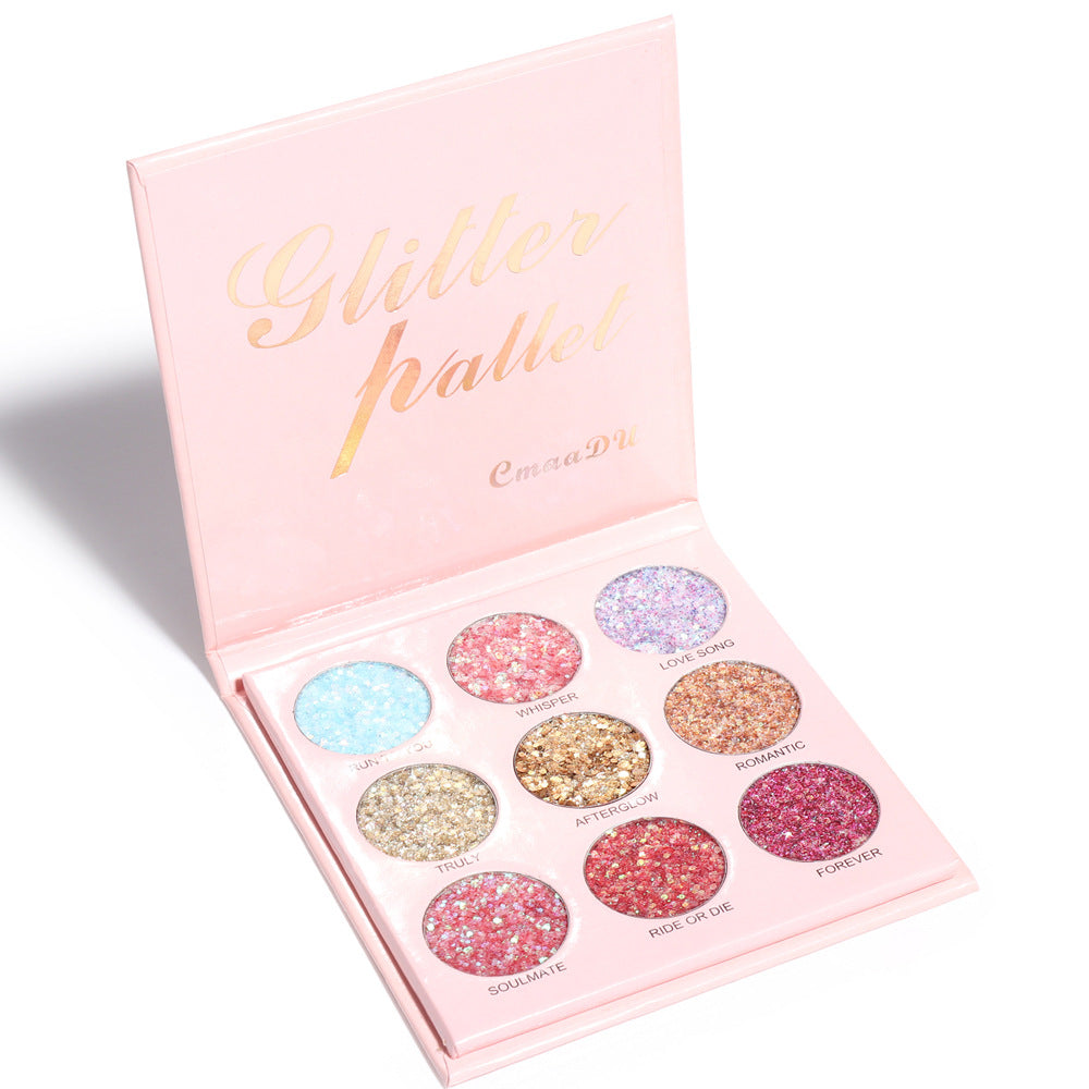 CmaaDu 9 Shades of Glitter Eyeshadow Makeup Matte and Metallic Glitter Glitter Powder - V.I.P Digital Presence