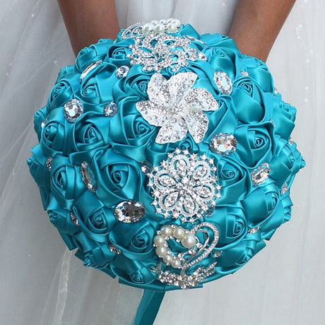 Artificial Wedding Bouquets Hand Made Flower Rhinestone Bridesmaid Crystal Bridal Wedding Bouquet - V.I.P Digital Presence
