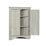 Oak Triangle Bathroom Storage Cabinet with Adjustable Shelves, Freestanding Floor Cabinet for Home Kitchen - V.I.P Digital Presence