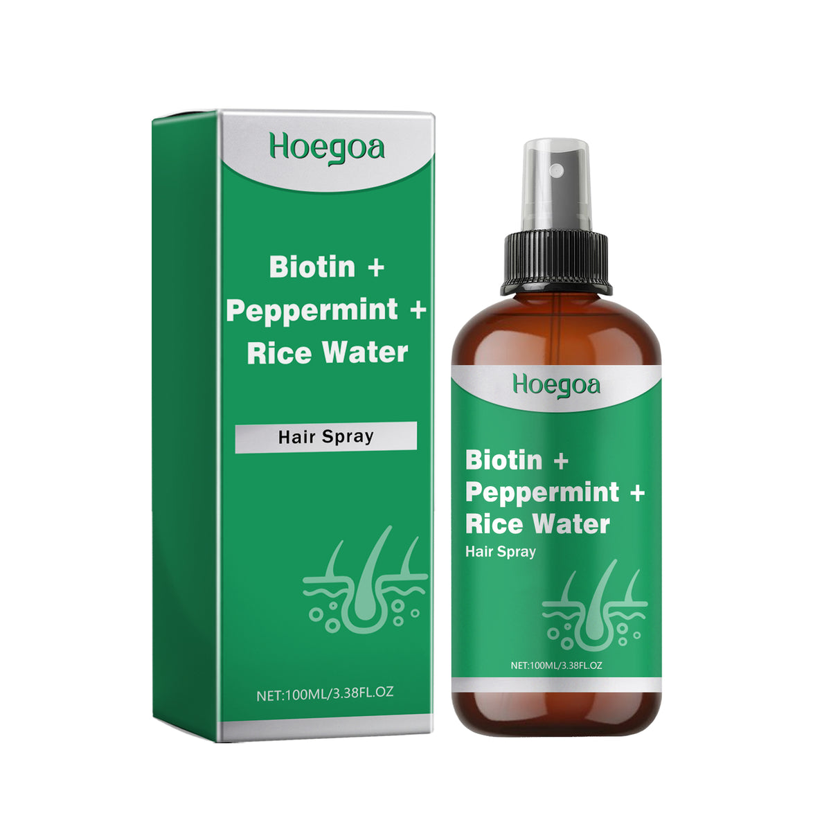 Biotin Peppermint Rice Water Hair Spray, Repair Dry Hair Soft Hair Thick Hair Flexible And Nourishing Hair - V.I.P Digital Presence