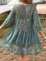 Sexy lace loose beach vacation hooded skirt bikini jacket swimsuit women - V.I.P Digital Presence
