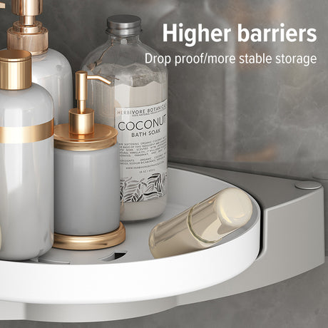 Rotating toilet triangle storage rack wall mounted bathroom toilet no drilling wall corner shower gel storage rack - V.I.P Digital Presence