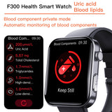 F300 smartwatch ECG electrocardiogram monitoring SOS fall alarm blood glucose and blood pressure watch HRV report - V.I.P Digital Presence
