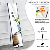 Aluminum alloy metal frame wall mounted full-length mirror black 65 * 23“ - V.I.P Digital Presence