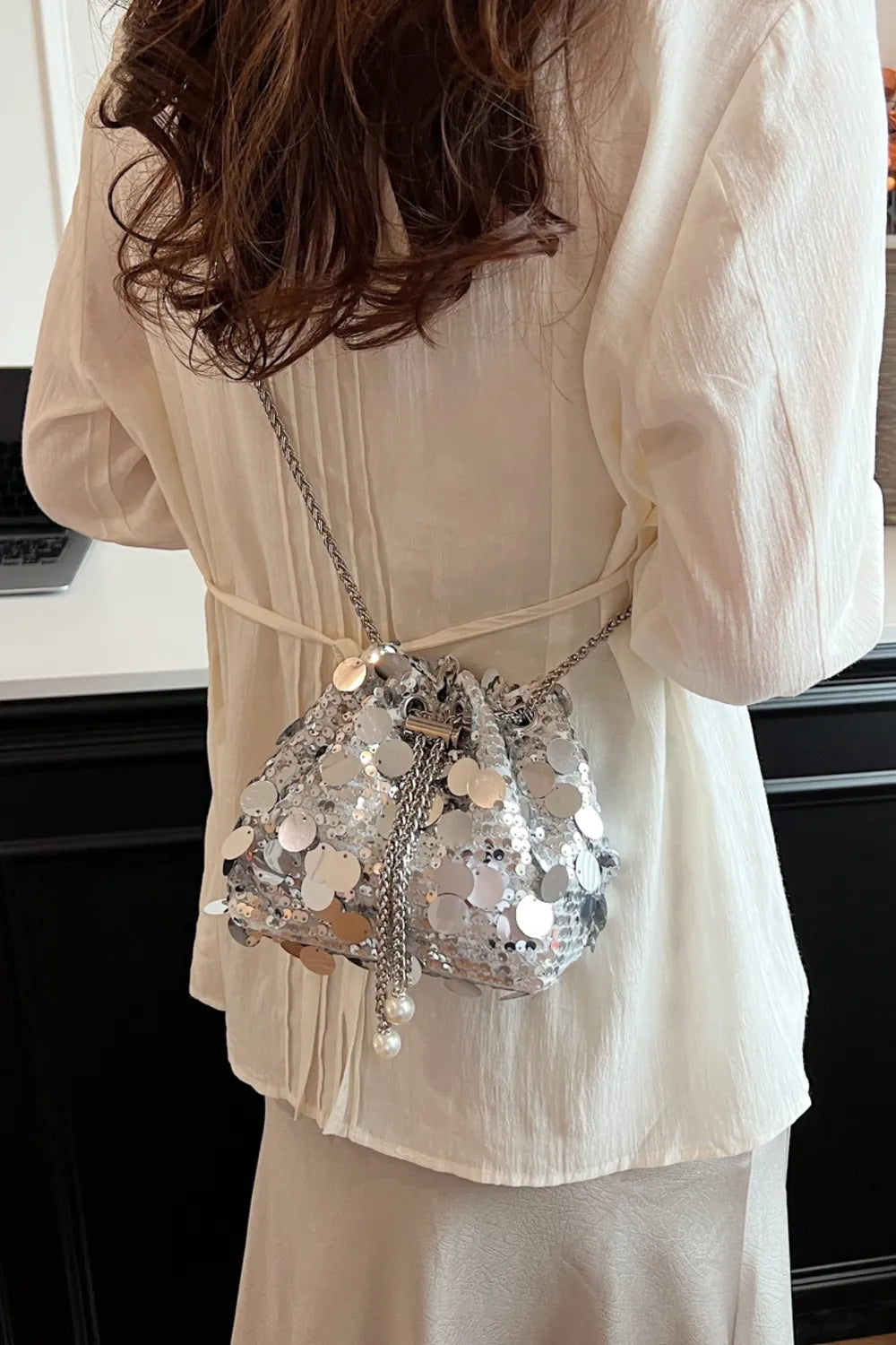 Drawstring Sequin Crossbody Bag - V.I.P Digital Presence