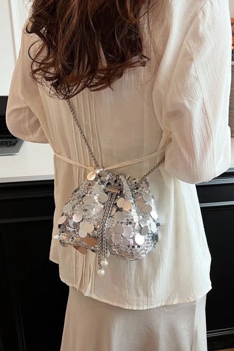 Drawstring Sequin Crossbody Bag - V.I.P Digital Presence