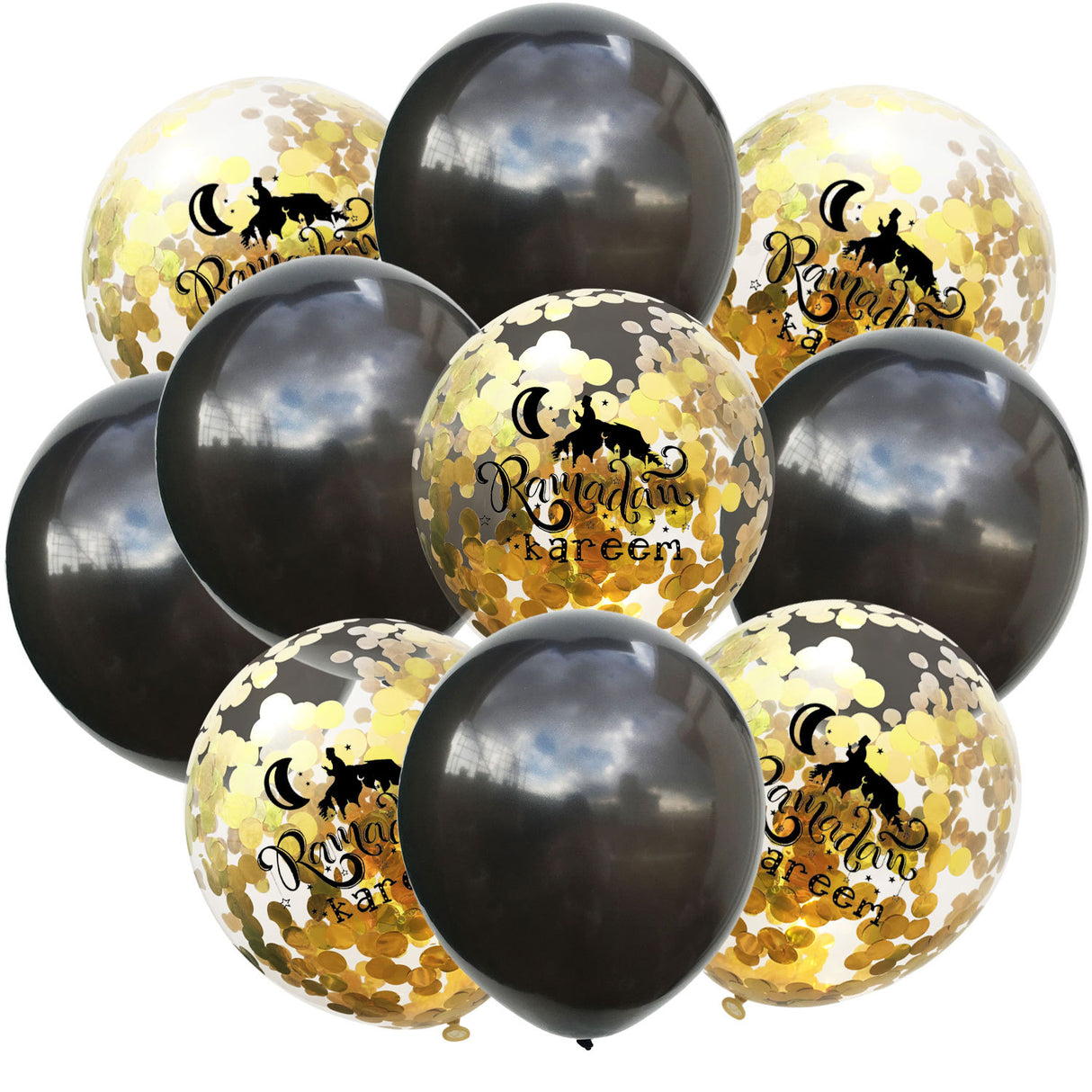 Moon Castle Party Celebrates Latex Balloon Transparent Paper Shard Glitter Balloon Set - V.I.P Digital Presence