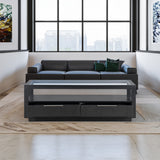 U-Can modern wooden coffee table with 2 drawers and minimalist display coffee table with transparent tempered glass - V.I.P Digital Presence