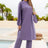 Cap, Drawstring Mock Neck Long Sleeve Top and Pants Swim Set - V.I.P Digital Presence