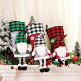 Christmas Day Decoration Red Black White Grid Faceless Forester Christmas Socks Dwarf Hanging Doll Candy Gift Bag - V.I.P Digital Presence