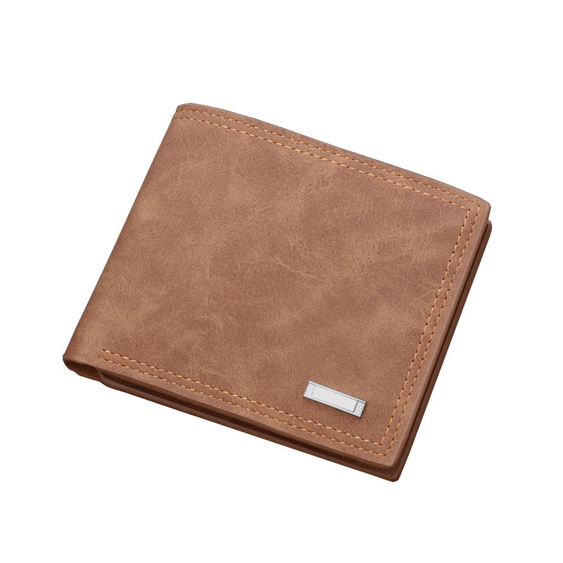 Men's wallet short wallet leather wallet multiple card slots can hold driver's license retro - V.I.P Digital Presence