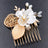 Golden leaf hair comb bridal headdress insert comb jewelry - V.I.P Digital Presence