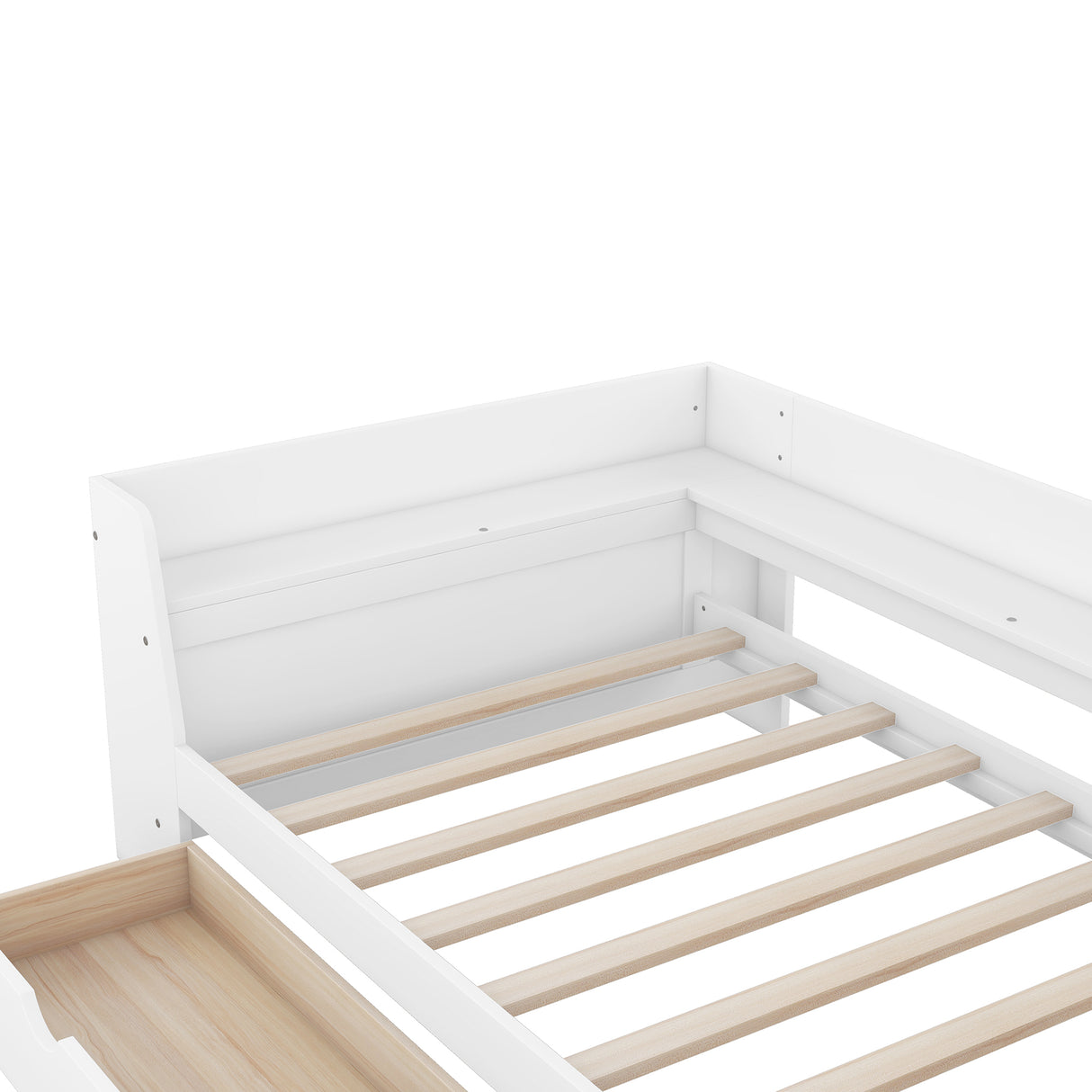 Upholstered Daybed with Trundle, Wood Slat Support,Upholstered Frame Sofa Bed Twin Blue - V.I.P Digital Presence