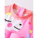 Children's buoyancy swimsuit for girls, babies, toddlers, princesses, short sleeved cartoon one-piece swimsuit for girls - V.I.P Digital Presence