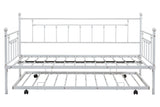 Metal double bed with ear shaft/sturdy/noise reduction/flexible ear shaft/retro style/no need for spring box (LIGHT GREY)