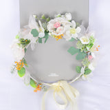 Korean style super fairy bride headdress simulation flower green leaf hair accessory sweet girl Hanfu wedding headdress wreath - V.I.P Digital Presence