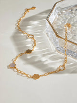 Stainless Steel White Mother-Of-Pearl Flower Necklace - V.I.P Digital Presence
