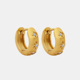 Zircon Titanium Steel Huggie Earrings - V.I.P Digital Presence