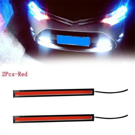 4/2Pcs 17CM Universal Car COB LED Strip Car Running Fog Lamp Driving Strip Light Waterproof 10-16V Flexible Led Strip Accessorie - V.I.P Digital Presence