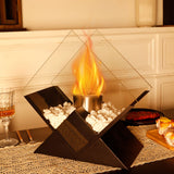 Desktop alcohol fireplace diamond shaped brazier indoor and outdoor portable stove true fire burning - V.I.P Digital Presence