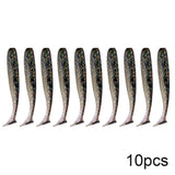 QXO 10 piezas/lote de señuelos blandos de silicona, 7 cm, 2 g, artículos para pesca en el mar, PVA Swimbait Wobblers, aparejos artificiales 