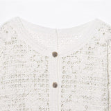 Style Women's Fashion Casual Long Sleeve Single Breasted Crochet Jacket - V.I.P Digital Presence