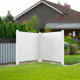 Privacy Fence Panels Kit Air Conditioner Trash Can Enclosure Vinyl white color - V.I.P Digital Presence